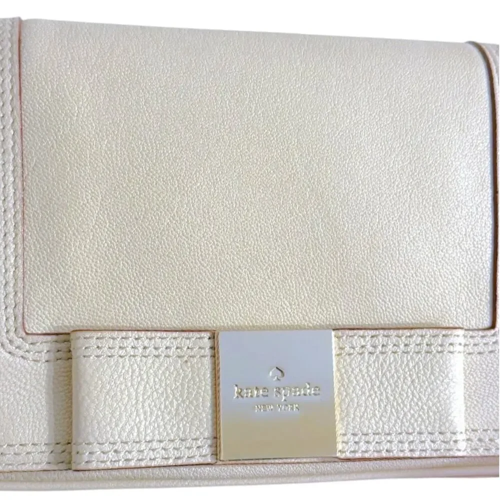 Kate Spade New York Primrose Hill Little Kaelin Leather Crossbody Bag Cream Bow - Picture 5 of 11